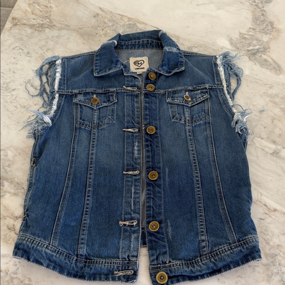 Carmar Distressed Blue Denim Vest